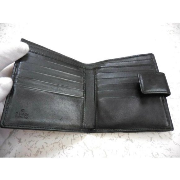 Gucci Black G Logo Print Canvas Bi-fold Snap - Picture 6 of 12